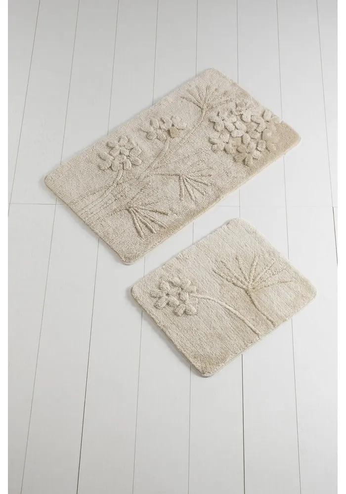 Комплект от 2 бежови килимчета за баня Karima Muna - Foutastic