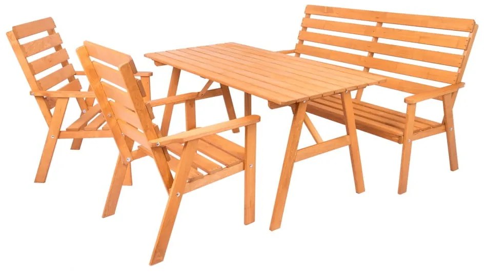 Градински комплект за хранене от масивна дървесина за 4 души Sylva – Rojaplast