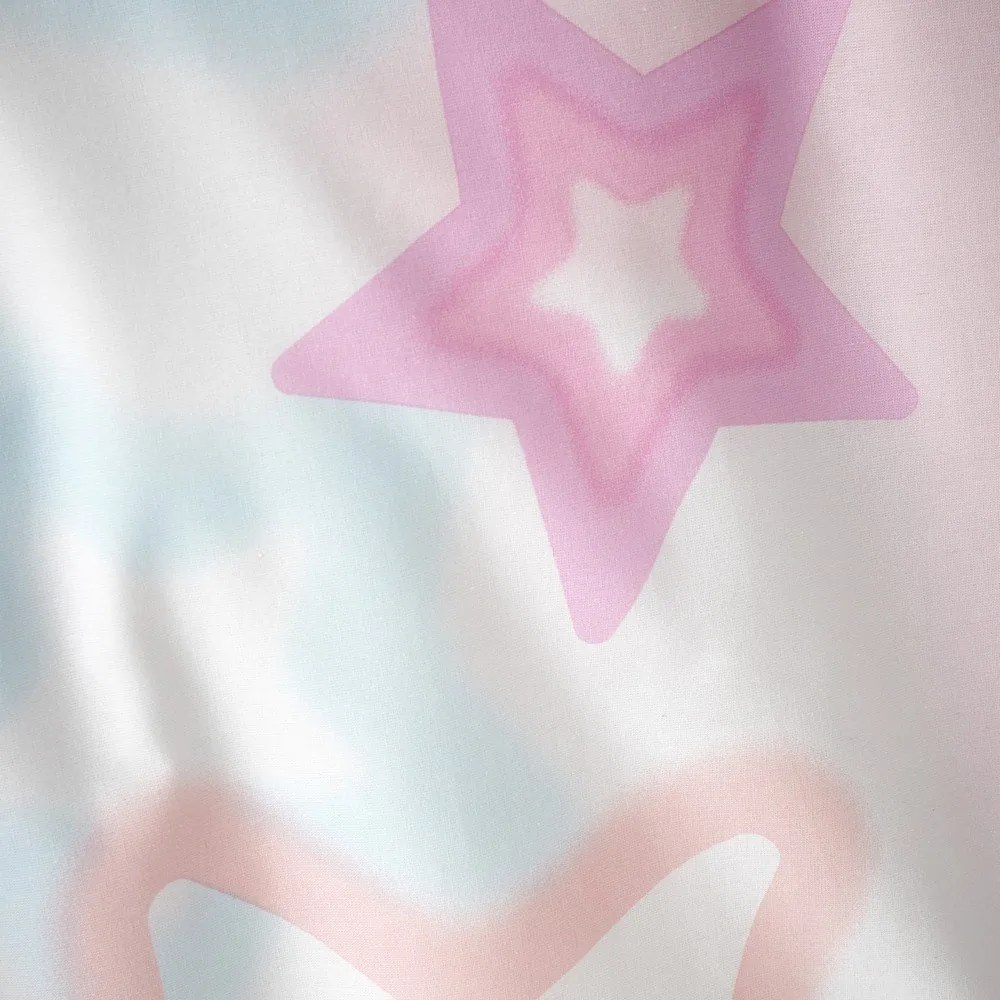 Бяло-розово двойно детско спално бельо 200x200 cm Ombre Stars – Catherine Lansfield
