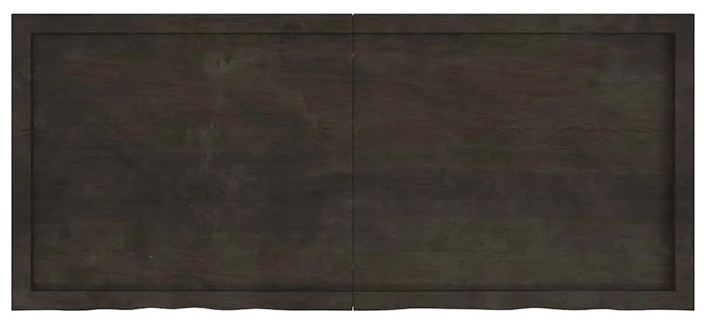 3156444 vidaXL Плот за маса тъмнокафяв 140x60x(2-4) см обработен масивен дъб