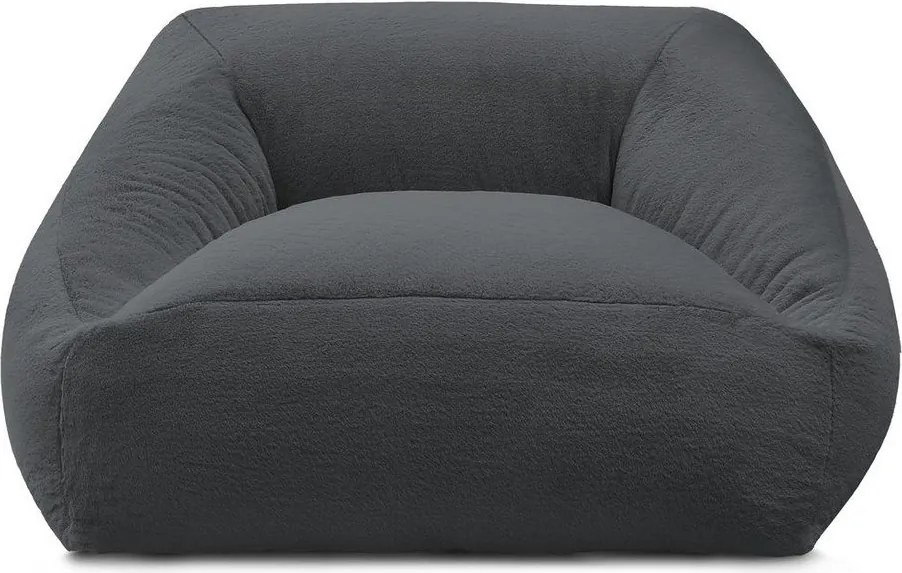 Тъмносив пуф от изкуствен косъм Lilibet – Bobochic Paris