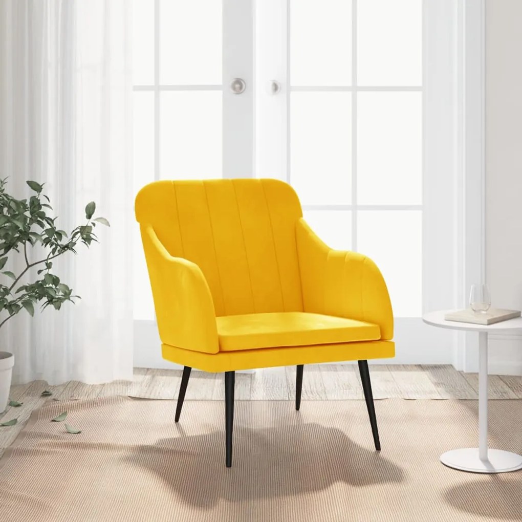 Sonata H Кресло, жълто, 63x76x80 см, кадифе