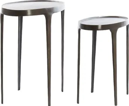 Метални кръгли странични масички в комплект от 2 бр. 33x70 cm Arica – Light &amp; Living