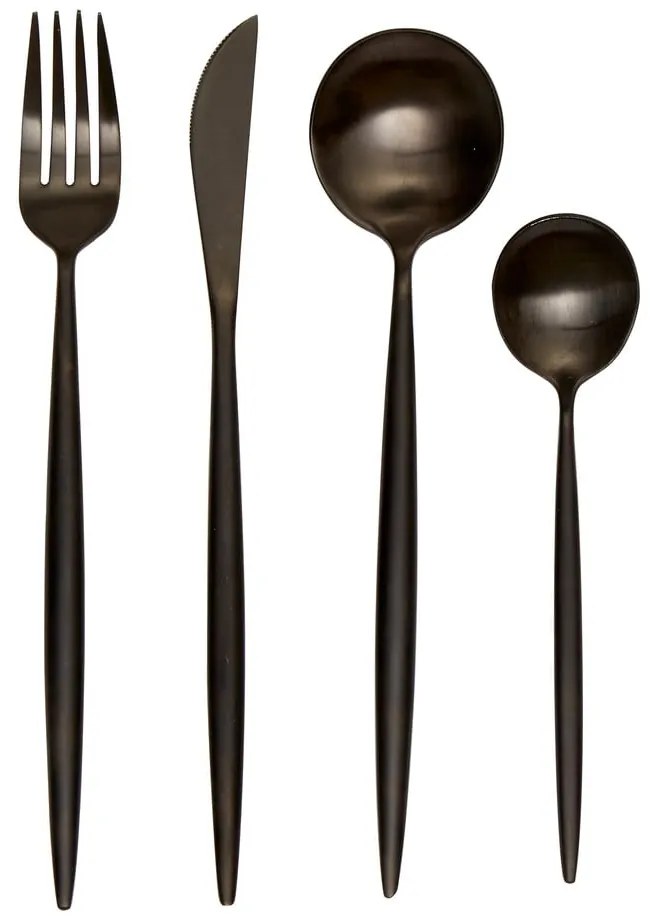 Черен прибори за хранене 16 бр. от неръждаема стомана Modern retro – Premier Housewares