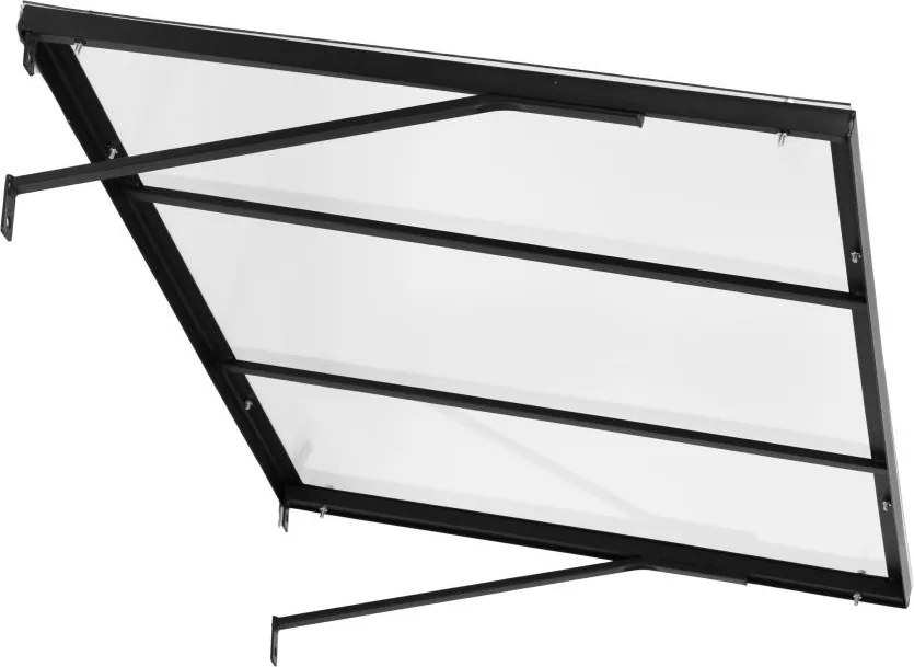 Входна поликарбонатна козирка над вратата със стоманена конструкция Ширина: 80 см | Дължина: 110 см