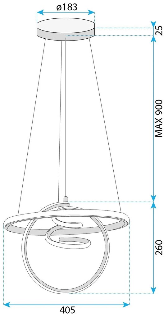Висяща LED лампа G066-CP Gold