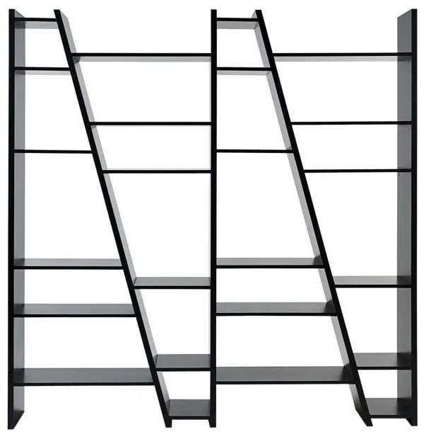 Черна етажерка за книги 190x195 cm Delta - TemaHome