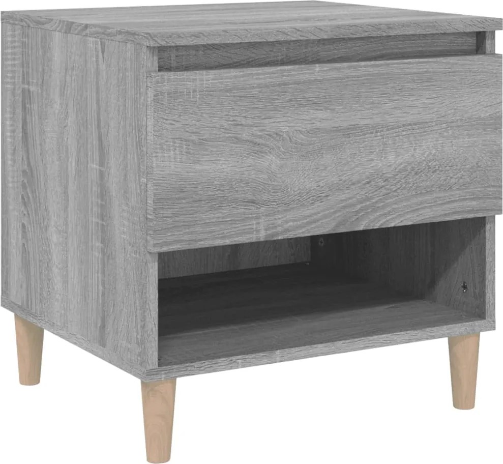 819544 vidaXL Нощна масичка, cив сонома, 50x46x50 см, инженерно дърво