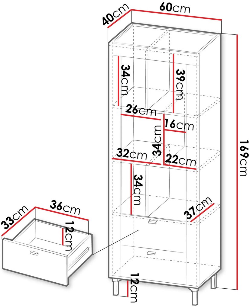 Етажерка за книги Mossa-Leuko