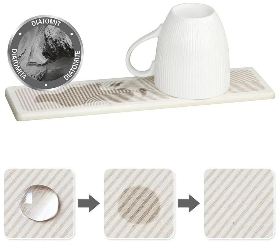 Бежова тавичка за оттичане за съдовете от диатомична глина 30x8 cm Damon – Wenko