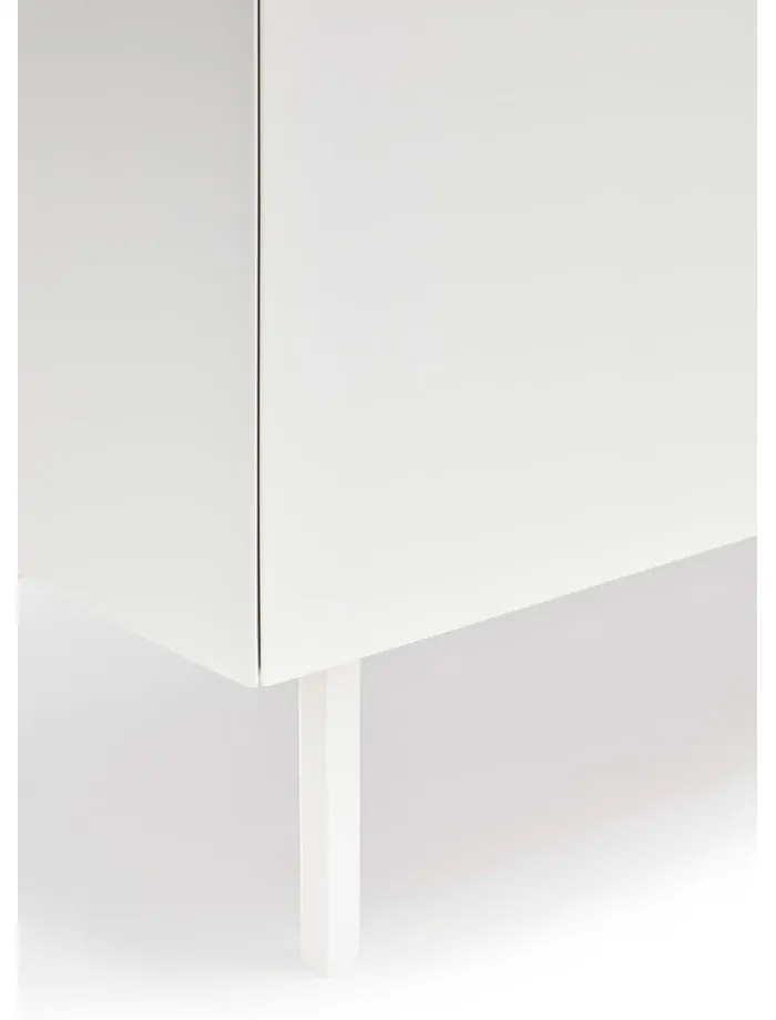 Бял нисък скрин от декор от дъб 110x85 cm Arista – Teulat