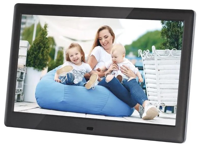 Sencor - Цифрова фоторамка с високоговорител 230V черна + дистанционно управление