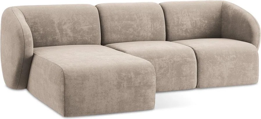 Светлокафяв шенилов ъглов диван (ляв ъгъл) Lani – Makamii