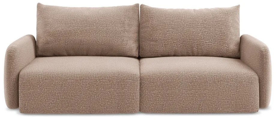 Светлокафяв разтегателен диван с място за съхранение 238 cm Kalena – Makamii