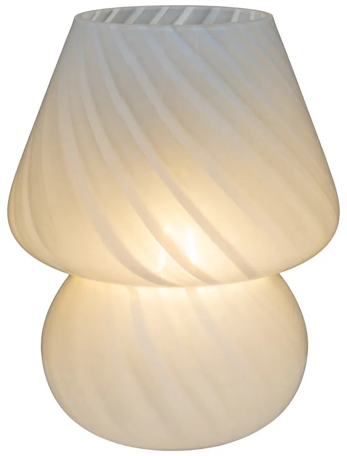 Бяла LED настолна лампа със стъклен абажур (височина 19,5 cm) Alton – House Nordic