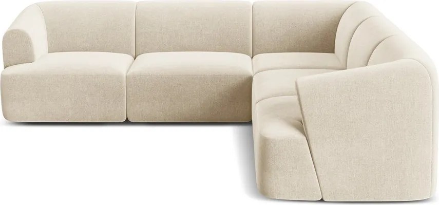 Бежов кадифен ъглов диван Campi – Cosmopolitan Design