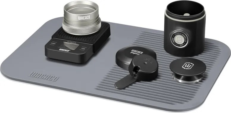 Подложка за сушене и трамбоване Wacaco L, Силиконова, Гладка и оребрена повърхност, Без BPA,Сив