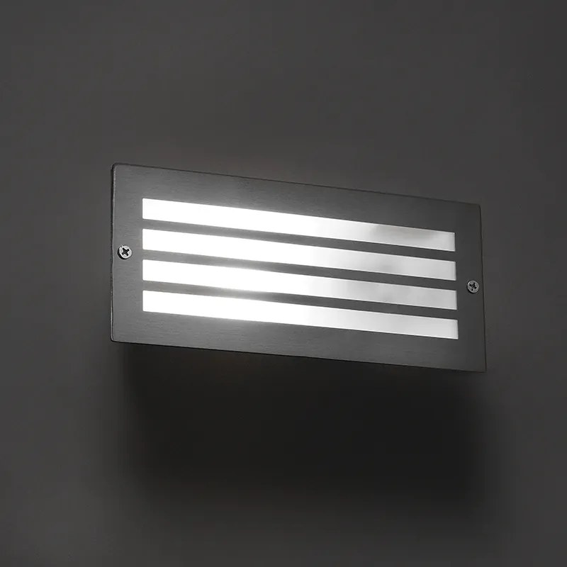 Модерна вградена лампа стомана IP44 - Hurricane