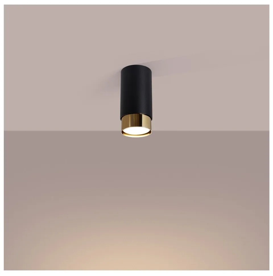 Осветително тяло за таван в черен и златист цвят Crown – Sollux