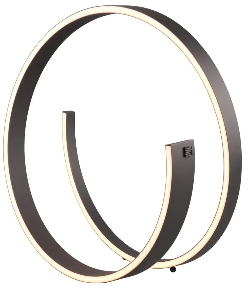 Черна LED настолна лампа с гласово управление/ управление чрез мобилно приложение с метален абажур (височина 45 cm) Cinardi – CINQUE