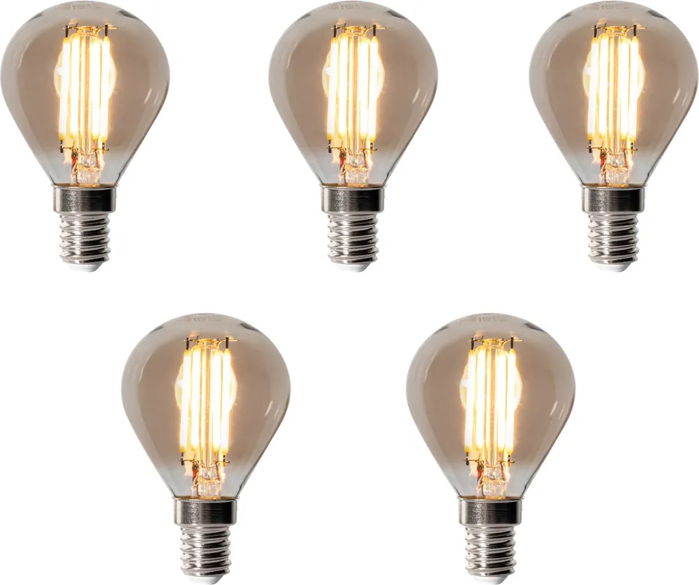 Комплект от 5 E14 димируеми LED крушки P45 опушени 5W 470LM 2200K