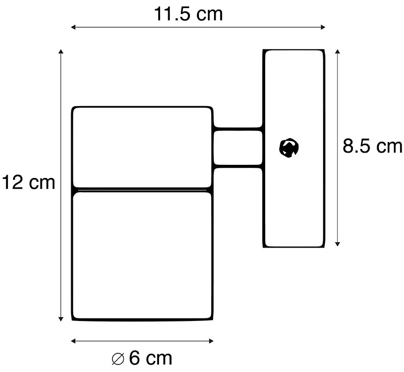 Външна стенна лампа стомана GU10 50mm IP44 - Solo