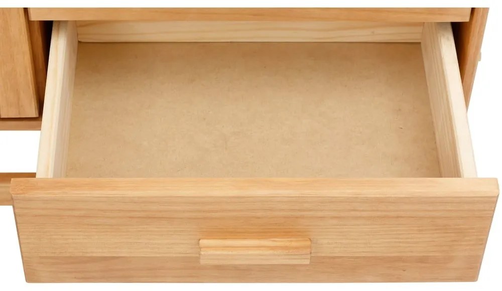 Скрин от борова дървесина с ратанови вратички , ширина 90 см Jolene - Støraa