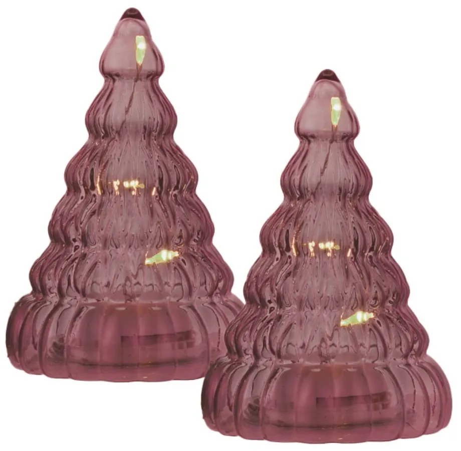 Бордо светлинни декорации в комплект 2 бр. на батерии ø 6,5 cm Lucy – Sirius