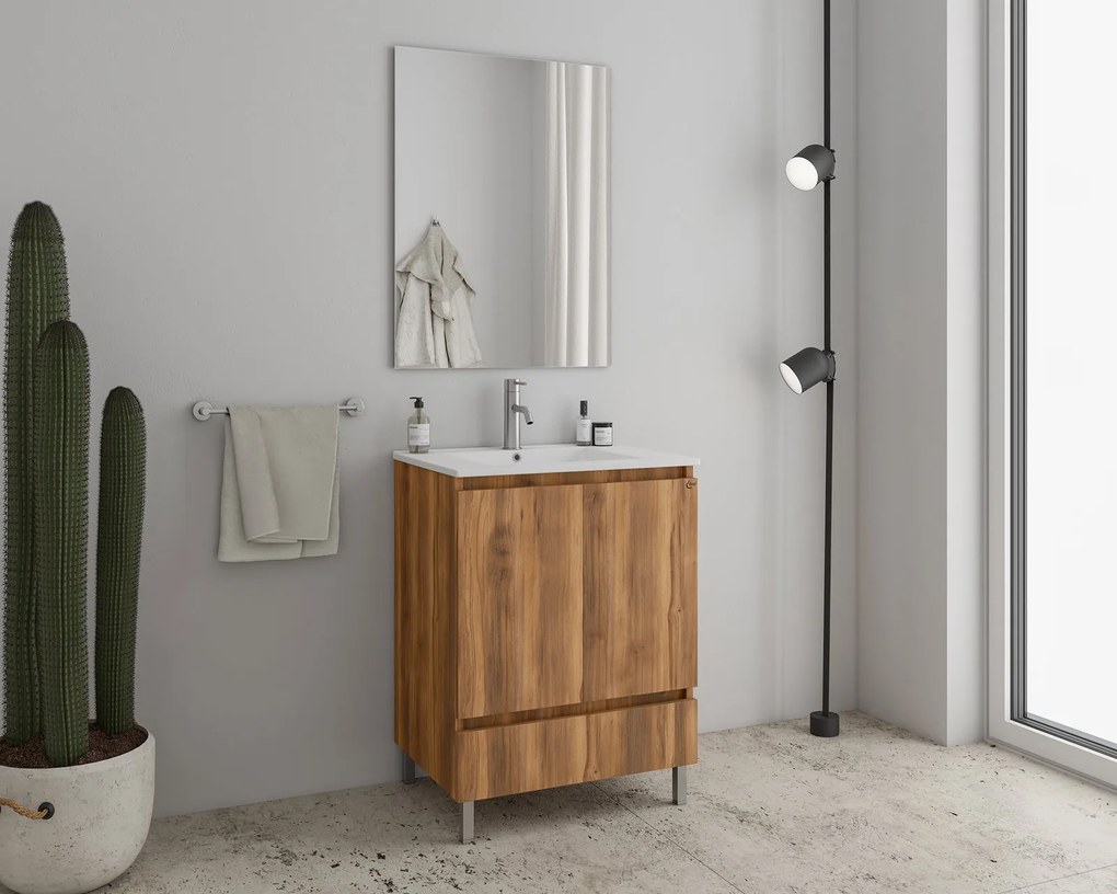 Комплект за баня Drop Delta 60 slim-Кафяво