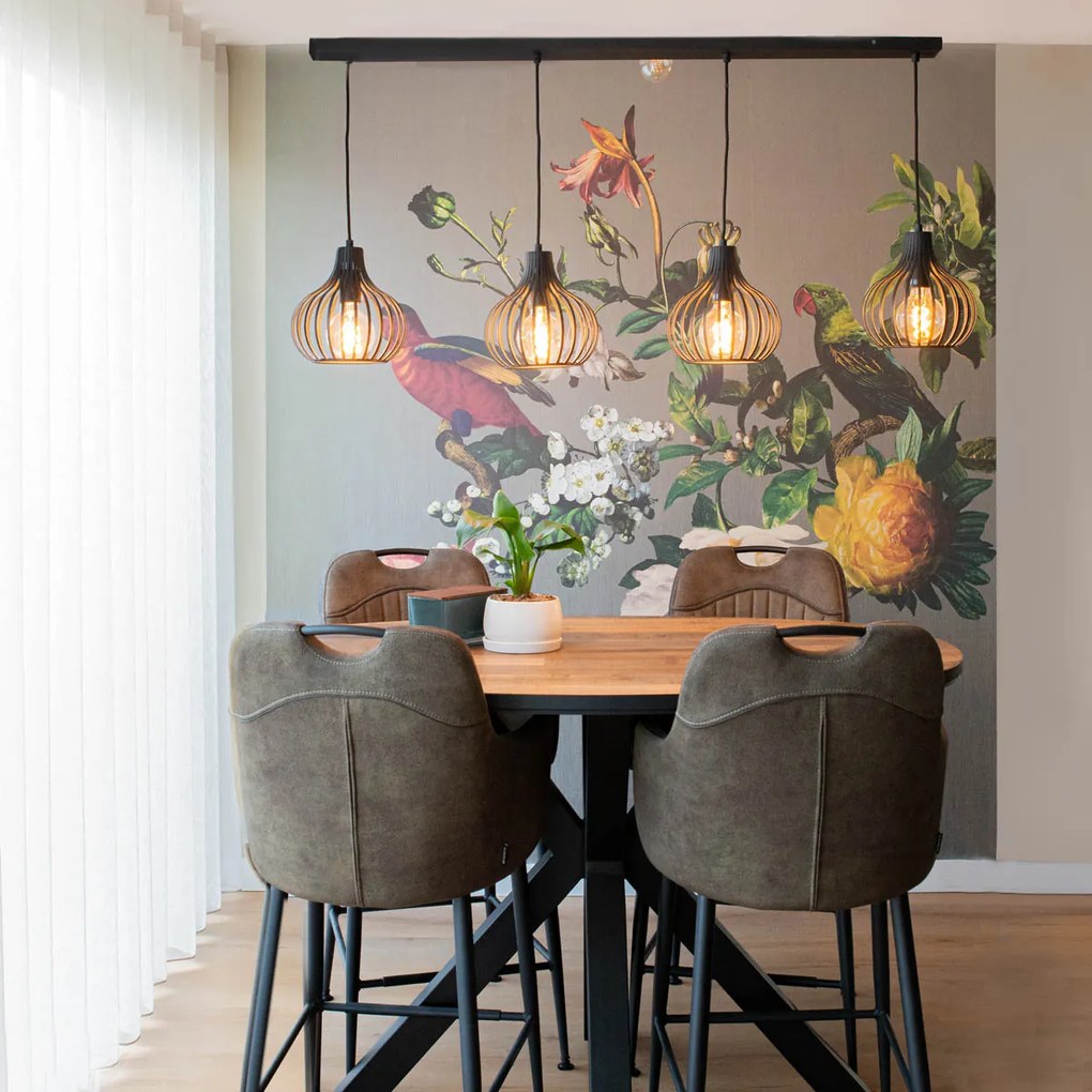 Модерен висящ аплик черен 4-светлина - Saffira