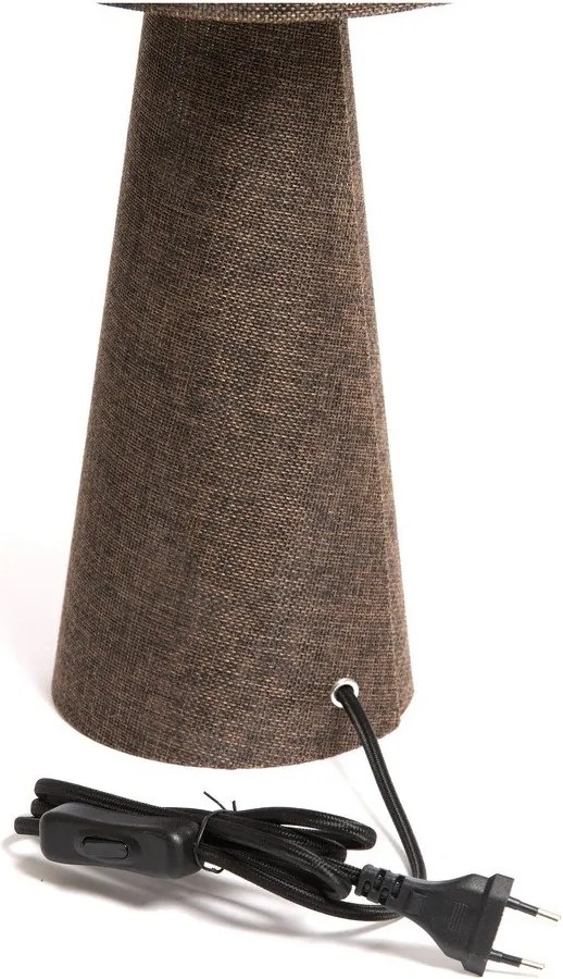 Кафява настолна лампа с текстилен абажур (височина 58 cm) Micky – Light & Living
