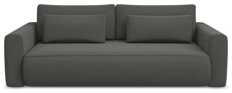 Тъмносив кадифен разтегателен диван с място за съхранение 238 cm Kapua – Makamii