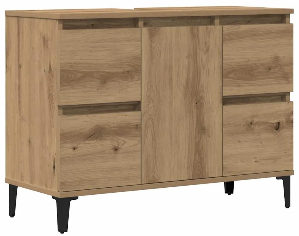857130 vidaXL Шкаф за мивка Artisan Oak 80x33x60 cm Инженерна дървесина