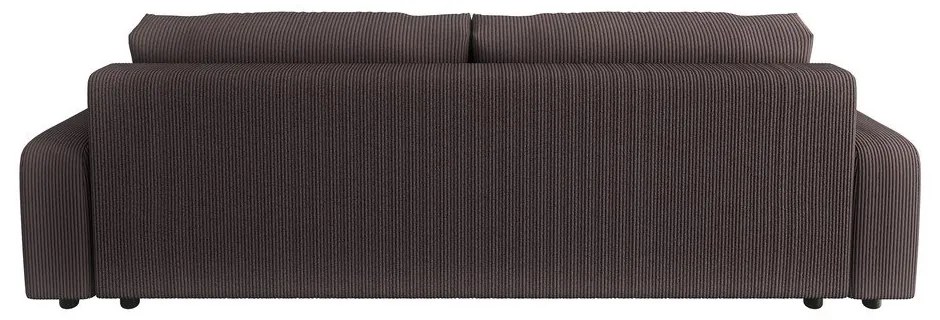 Кафяв разтегателен диван с място за съхранение от рипсено кадифе 234 cm Sara – Ropez