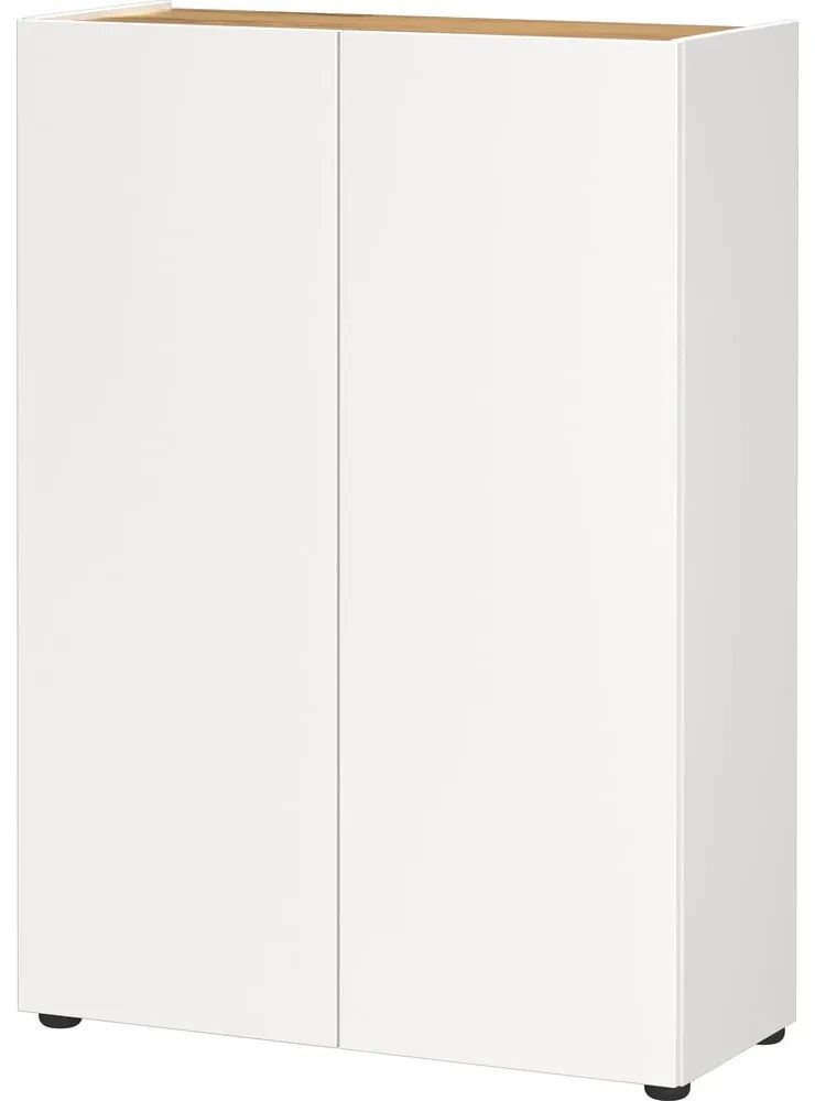 Бяла стойка за обувки от декор от дъб 74x105x33 cm Alviano – Germania