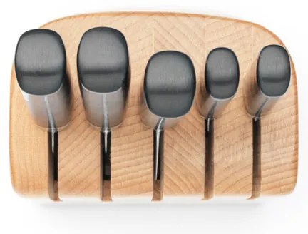 Комплект ножове 5 бр Brabantia Profile 1003298, Закалена стомана, Устойчиви на надраскване и корозия, Бук, Кафяв