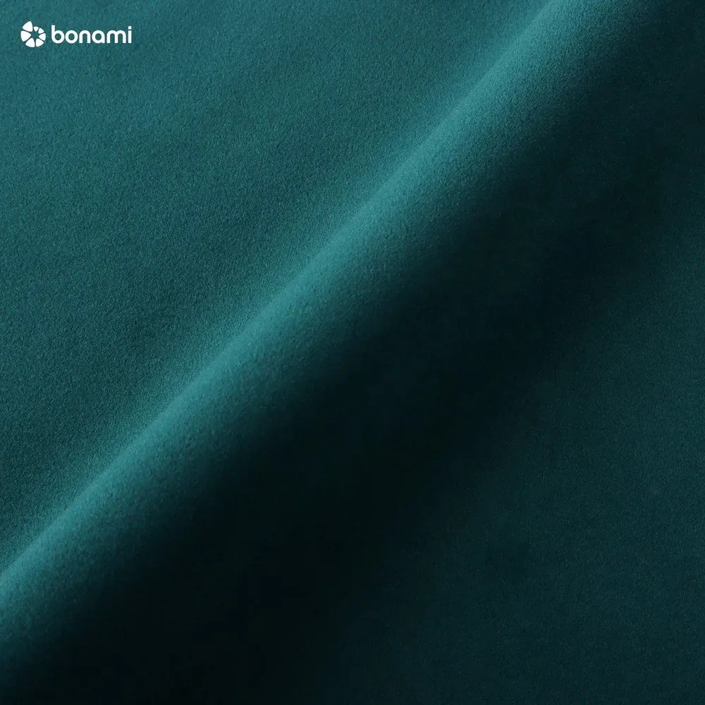 Ъглов разтегателен диван от кадифе в петролено зелено, десен ъгъл Santo - Milo Casa