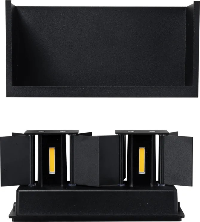 Външна стенна лампа черна с LED 4-светлини IP54 - Edwin