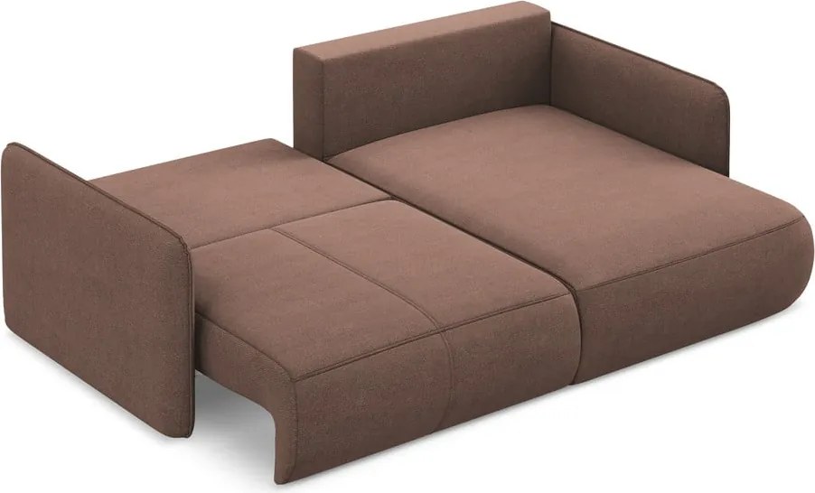 Розов разтегателен ъглов диван с място за съхранение (десен ъгъл) Nanea – Makamii