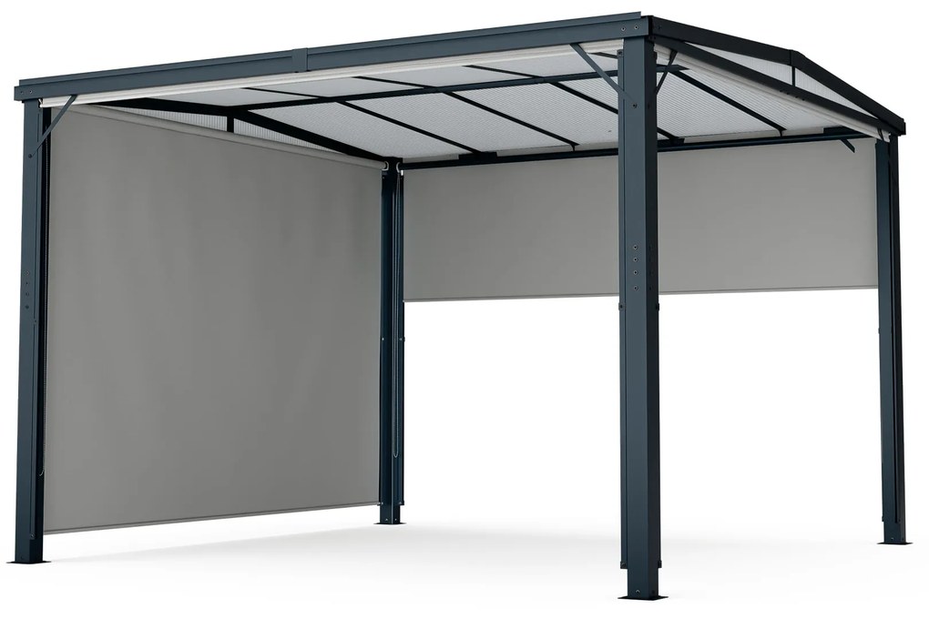 Blumfeldt Пергола Pantheon Cortina Solid Sky 3x3, устойчива на атмосферни влияния, прахово боядисана, странични панели
