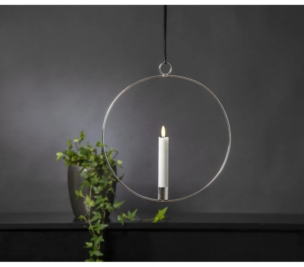Светлинна декорация в сребристо Flamme Ring – Star Trading