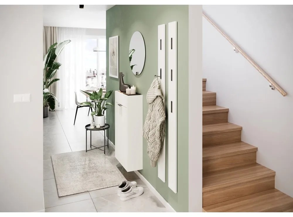 Бяло шкафче от декор от дъб 56x97x22 cm Ameca – Germania