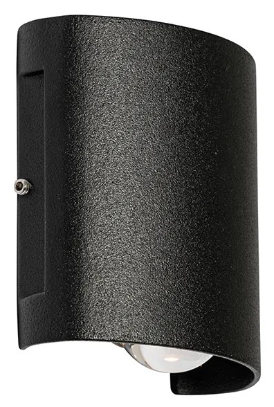 Външна стенна лампа черна с LED 2-светлина IP54 - Silly