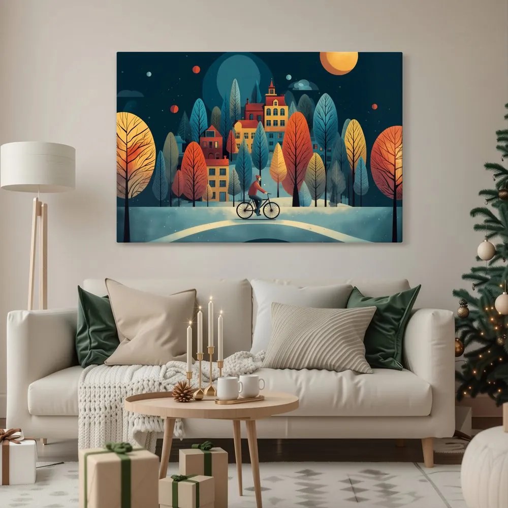 Картина на платно – Зимна разходка под звездите