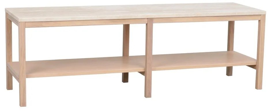 Бяла конзолна маса с каменен плот 140x40 cm Orwel - Rowico