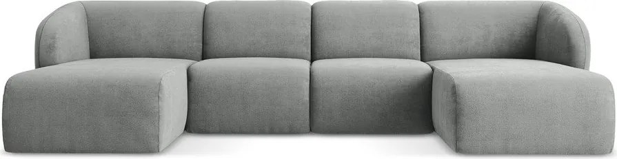 Сив шенилов ъглов диван (U форма) Lani – Makamii