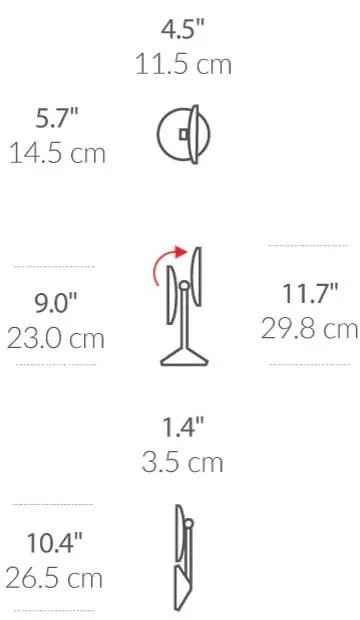 Козметично огледало със светлина/увеличително (10x) ø 12 cm Travel – simplehuman