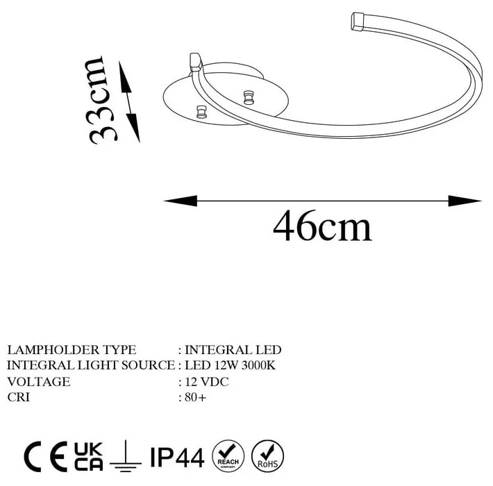 LED осветително тяло за таван златно 33x46 cm Moon – Opviq lights