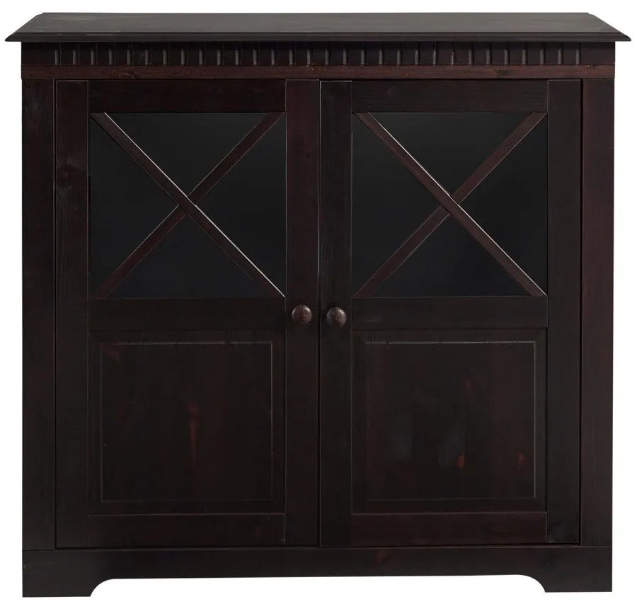 Тъмнокафява витрина от масивен бор 95x35 cm Lisa – Støraa