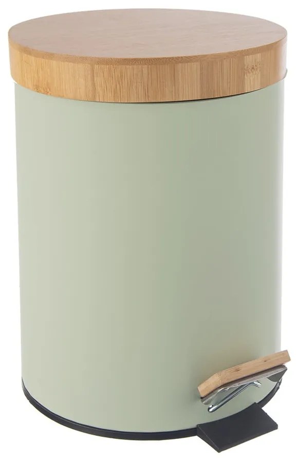 Светлозелено метално кошче за боклук с педал 5 l Greenish – Orion